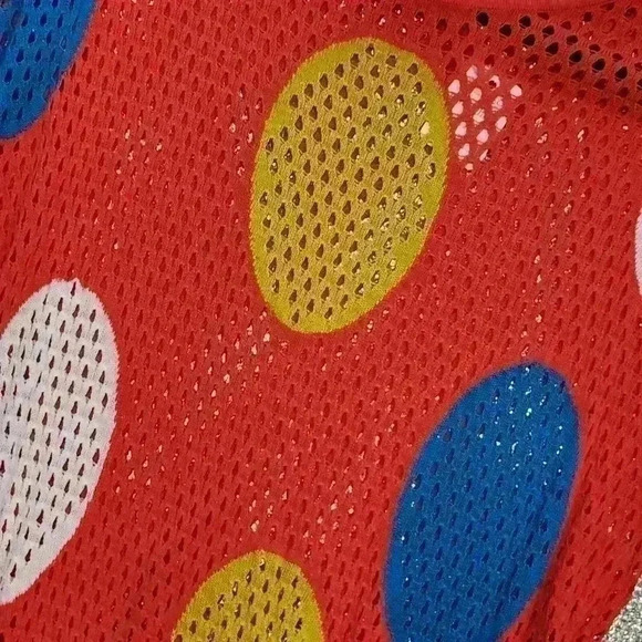 Womens retro polka-dot sleeveless mesh top - Picture 3 of 3